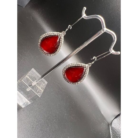 Ruby Teardrop Earrings - Picture 4 of 4